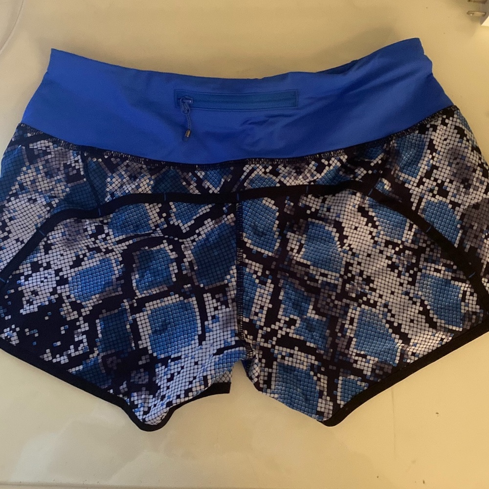 Blue Patterned Lululemon Shorts - Picture 2 of 3
